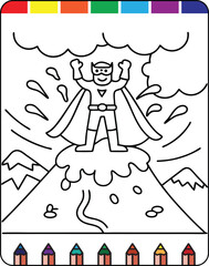 Volcano Coloring Pages for Kids Fun and Educational Printable Sheets,  Erupting Volcano Coloring Pages Engaging Printables for Children, Volcano Activity Sheets Printable Coloring Pages for Kids