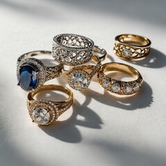 gold ring with diamonds