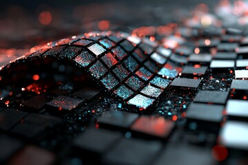 Obraz premium A cyber network illustration featuring blue servers that embody cutting-edge technology and generative AI