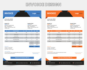 Attractive and modern business invoice design template