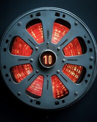 Fototapeta premium Glowing Reel Countdown Timer