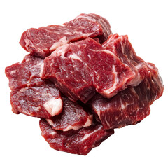 Obraz premium Fresh, raw fat tail meat pieces displayed on a clean surface for culinary use in meal preparation, fat tail raw pulp meat png