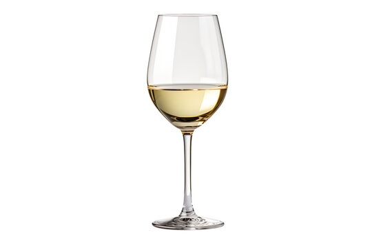 Elegant white wine glass isolated on transparent background