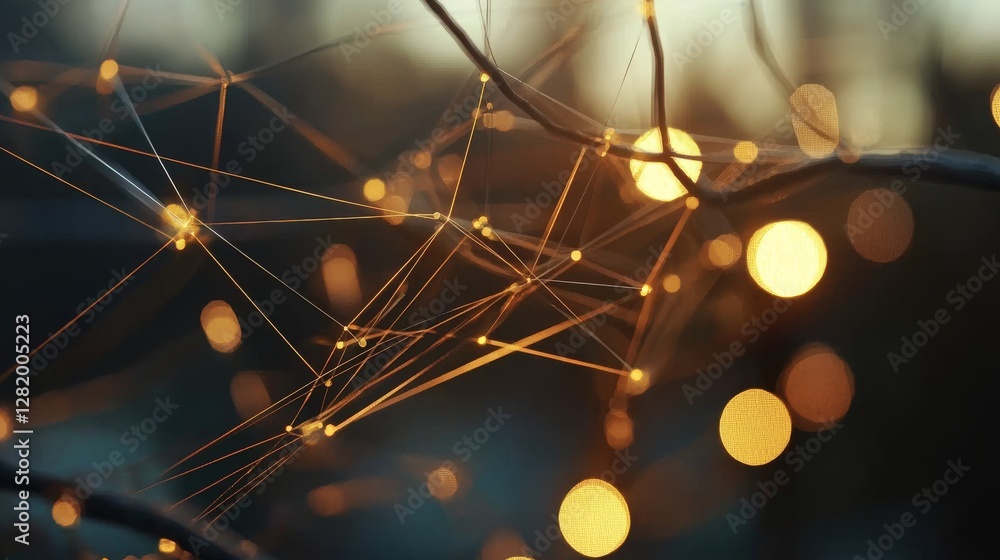 Poster abstract orange plexus background hi-tech connections’ is rephrased as ‘vibrant orange network of ab