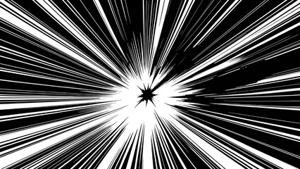 Intense anime-style comic action lines creating movement, impact, and high velocity