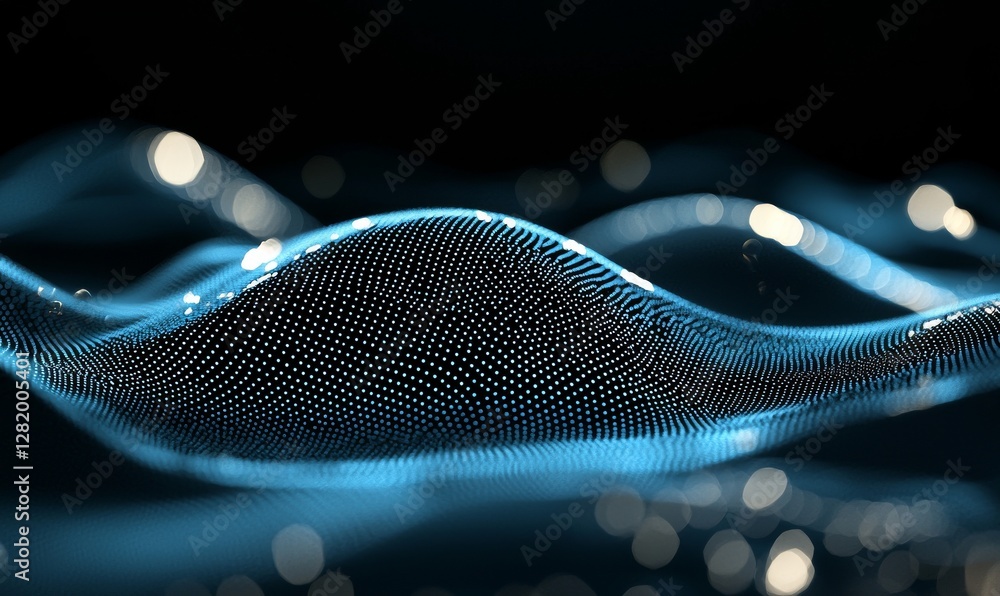 Poster abstract blue geometrical background represents a connection structure, embodying science background