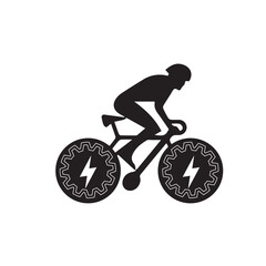 Cycle race. Sport emblem. Speedy biker. Energy