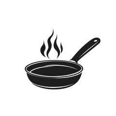 Frying Pan with Flames Cooking Illustration Design