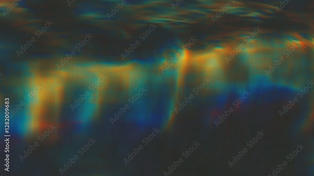 Poster abstract rainbow lights on dark background create a mystical and ethereal atmosphere