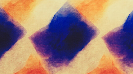 Fototapeta premium Abstract geometric pattern with vivid blue and orange diamond shapes