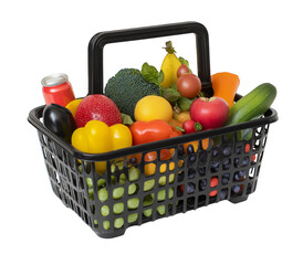 shopping basket with groceries