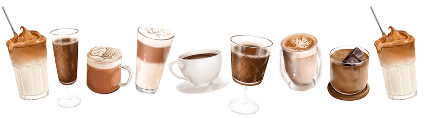 Coffee border, frame, background