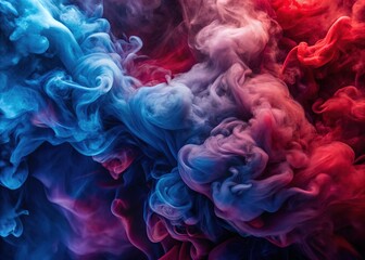 Obraz premium Dramatic velvet smoke swirls in burgundy and navy.