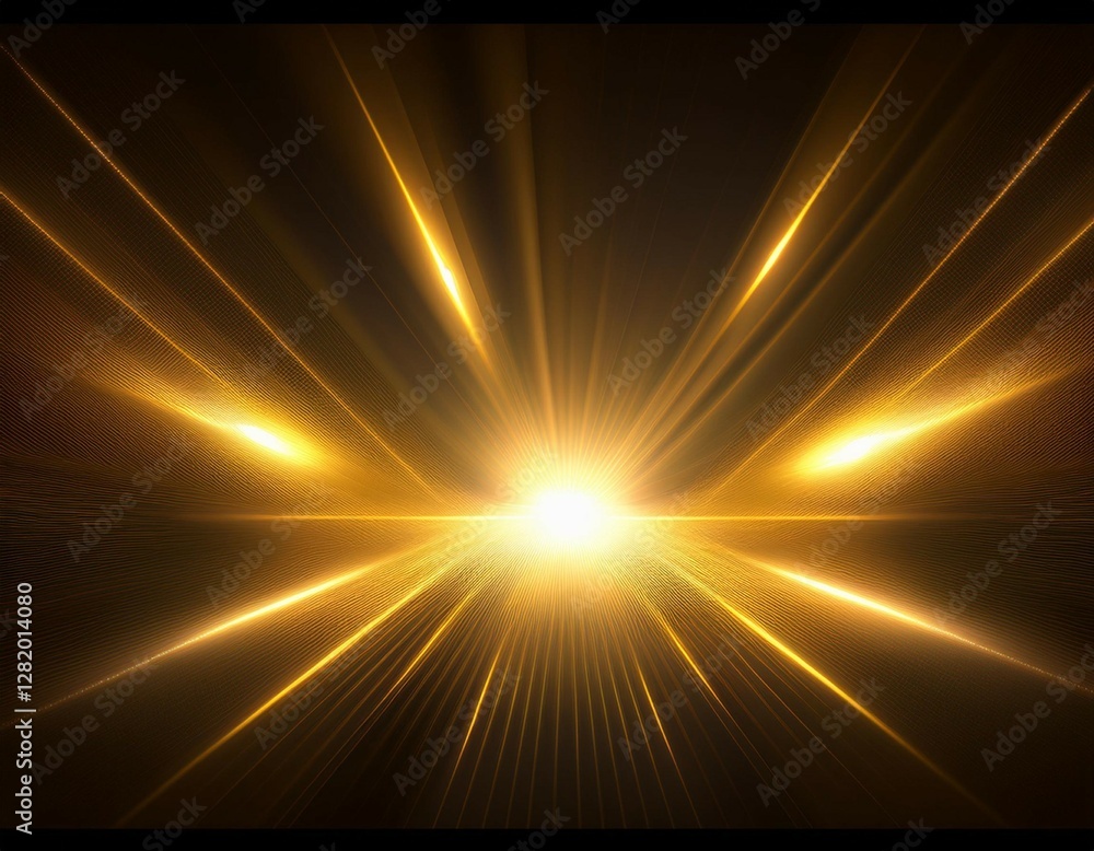 Poster golden bokeh crystal abstract light rays background shiny flare texture photo overlay optical lens p
