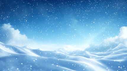 Naklejka premium Snowy winter landscape, serene scene