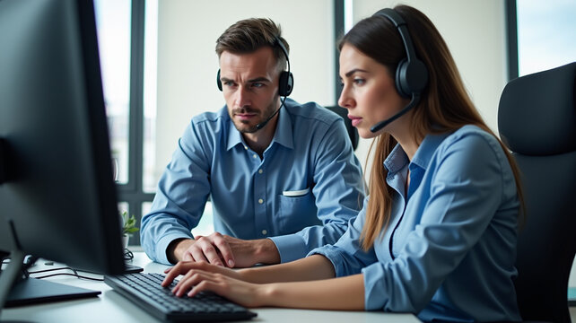 An IT support specialist helping a user troubleshoot their device