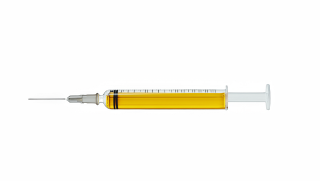 syringe on white background