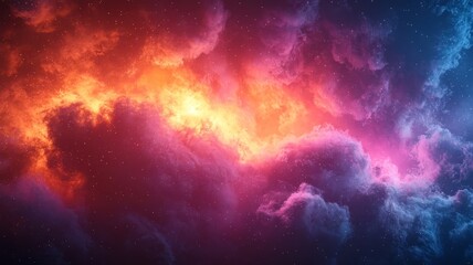 Vibrant cosmic clouds in hues of orange and blue, creating a stunning celestial backdrop perfect for imaginative designs and creative projects.