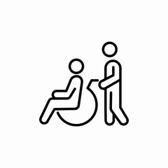 assistant wheelchair icon sign vector