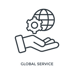 Global Service Icon Lineal Style. Vector Illustration Graphic Design