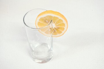 Lemon Slice on Empty Glass