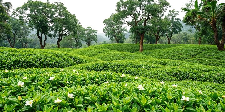 Tea Plantation Serenity: Kolukkumalai's Verdant Hills in the Western Ghats