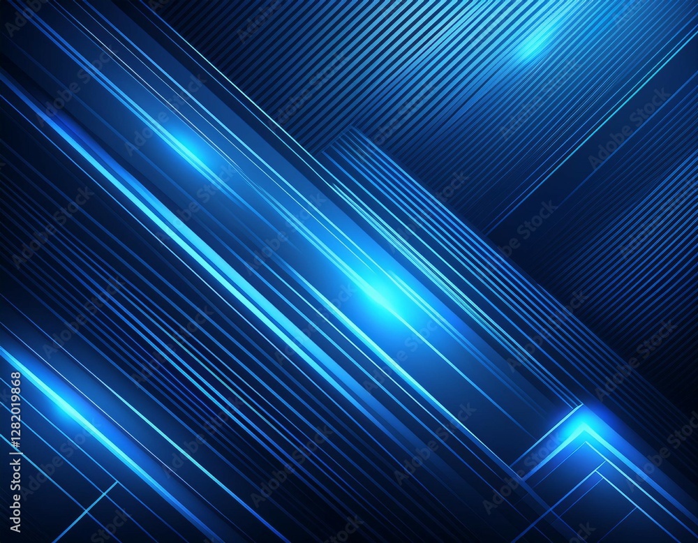 Poster dark blue abstract background with glowing square geometric lines modern shiny blue lines pattern fu