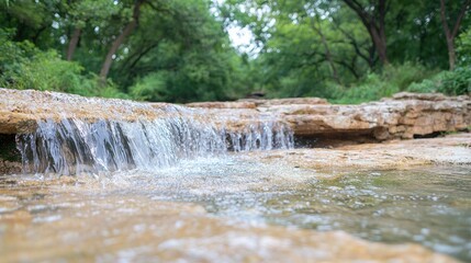 Obraz premium Cascading Waterfalls in a Natural Creekbed