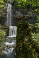 Saut Girard,Cascades du Hérisson dans le Jura à Bonlieu au printemps , France
