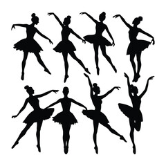 eight realistic ballet dancer silhouettes  © Nadia01