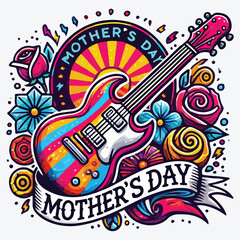 Mothers day Rock Poster stock illustration