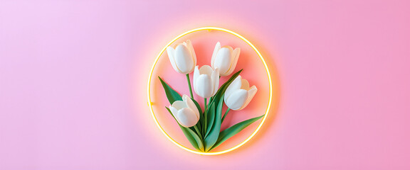 illustrazione con composizione a tema floreale, colorate fioriture primaverili