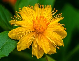 Generated iTitle: Close-Up of a Yellow Camellia Flower Blooming in Nature

