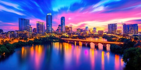 Outside downtown Austin Texas with buildings viewed from city limits