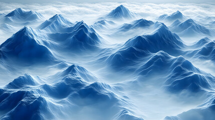 Misty blue mountain range landscape. Possible stock photo use