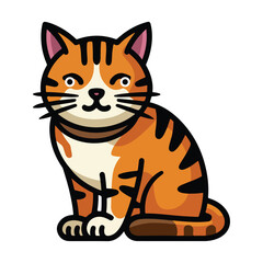 A vector illustration of a pet cat in a bold, unmatched style with clean, fresh colors.