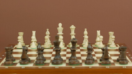 Arrangement of figures on the chessboard at the beginning of the game.