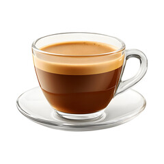 Cup of Coffee on a Saucer Isolated on Transparent Background