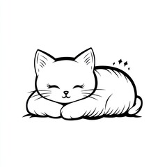 Obraz premium Adorable Kitten Sleeping Peacefully Curled Up