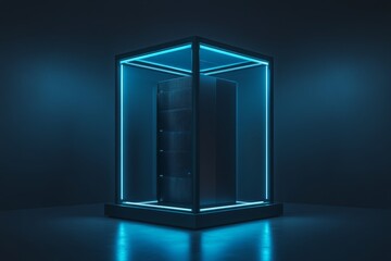 Modernized Data Center Server Room: High-End Technological Infrastructure