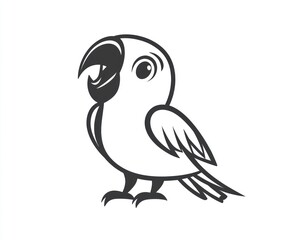 Fototapeta premium A Cute Cartoon Parrot Bird Illustration