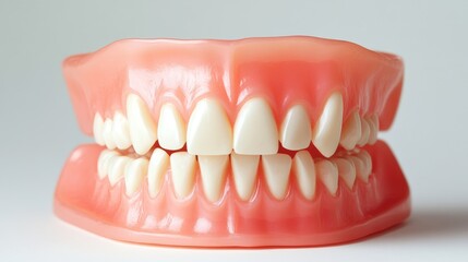 Highlighting its design and craftsmanship, the dental prosthesis is displayed on a pristine white background