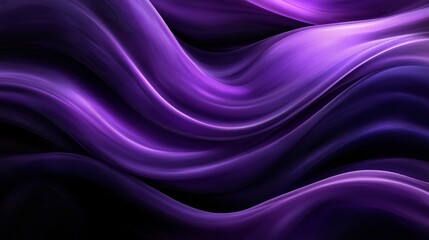 Elegant flowing purple silk waves with soft glow and deep contrast
