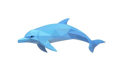 Obraz premium A Low Polygonal Representation Of A Dolphin Swimming