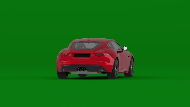 3D luxury car with green background with 360 degree rotation