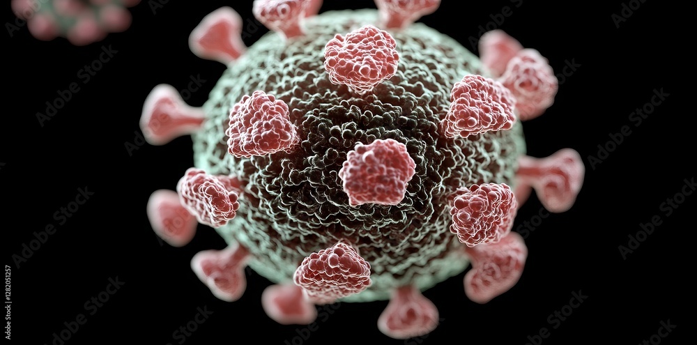 Poster a dark background highlights the structure and features of pathogenic bacteria when viewed under ult