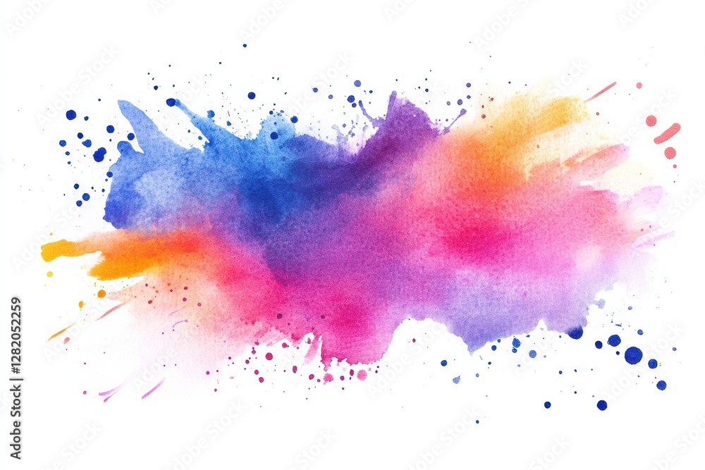 Poster colorful watercolor splash with vibrant hues created in a dynamic artistic expression. generative ai