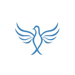 Obraz premium Stylized Blue Dove Design Represents Peace and Freedom