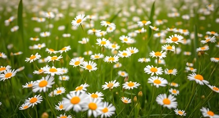 Fototapeta premium wallpaper seamless background of field of daisies in spring