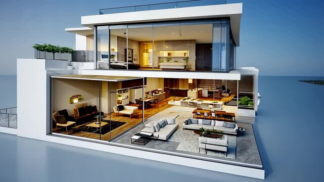 Luxury Modern House Interior Design Showcase, Architectural Visualization Walkthrough
